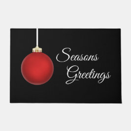 Felpudo Seasons Greetings Red Ornament Door Mat