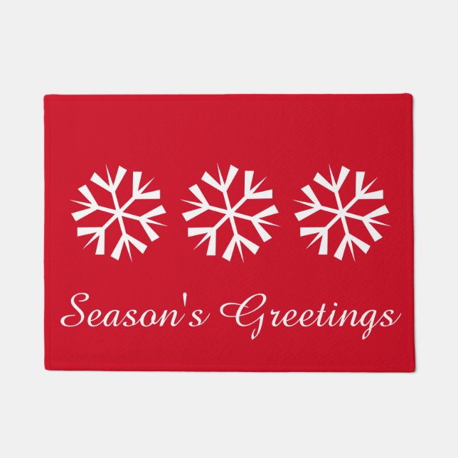 Felpudo Seasons Greetings Snowflake Doormat (Anverso)