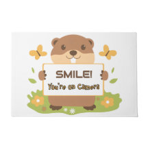 Seguridad del lindo marmota “Sonríe estás en cámar