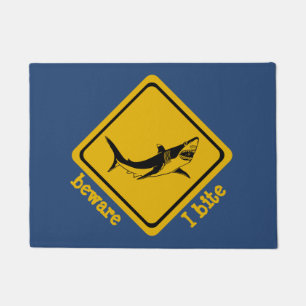 Felpudo señal de tráfico del tiburón - doormat