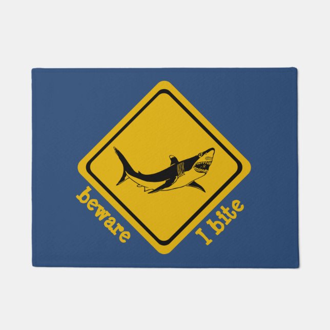 Felpudo señal de tráfico del tiburón - doormat (Anverso)
