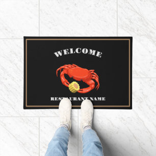 Felpudo Sencillo maíz rojo marisco Nombre del logotipo del