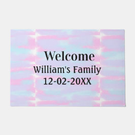 Felpudo sencillo minimo logotipo de monograma bienvenida p