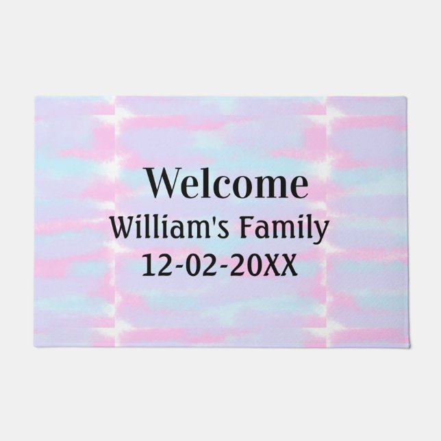 Felpudo sencillo minimo logotipo de monograma bienvenida p (Anverso)