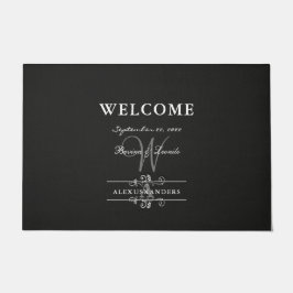 Felpudo Sencillo pero elegante: Lino negro con Monograma