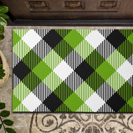 Felpudo Sencillo Tartán Plaids Neon Green