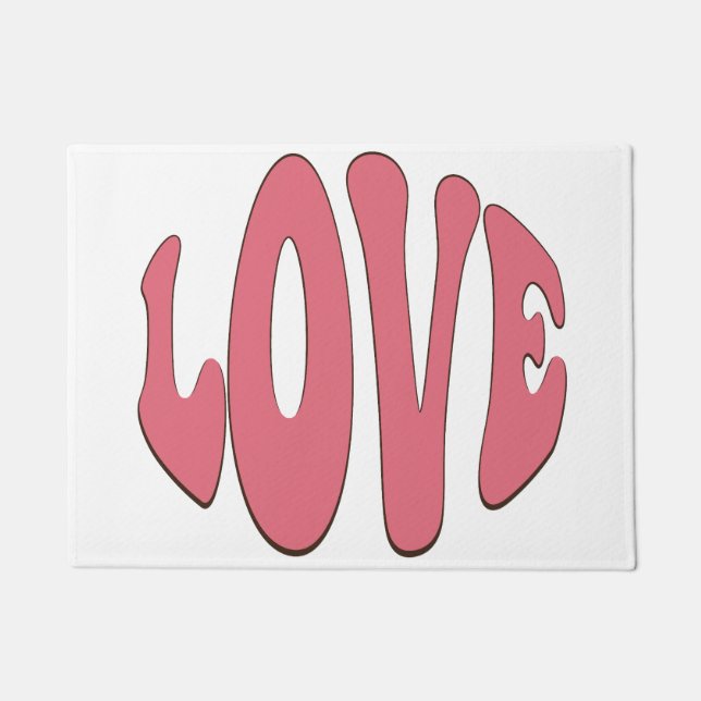 Felpudo Sencillo, urbano, moderno, fresco diseño Amor (Anverso)