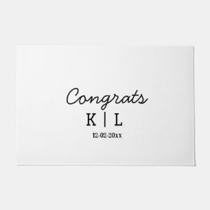 Felpudo Sencillos felicitaciones mínimas añaden letras fec