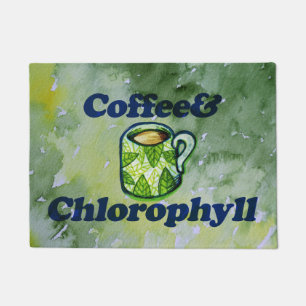 Felpudo Señora de las plantas de café y clorofila Amante d