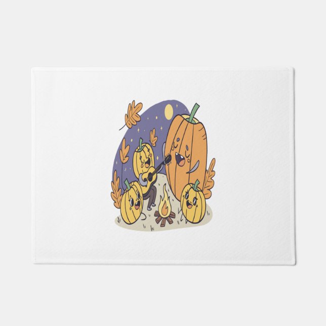 Felpudo Serenade la Campfire de calabaza (Anverso)