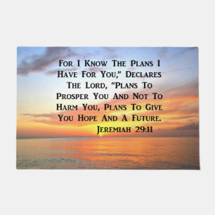 FELPUDO SERENE SUNRISE JEREMIAH 29:11 BIBLIA VERSE
