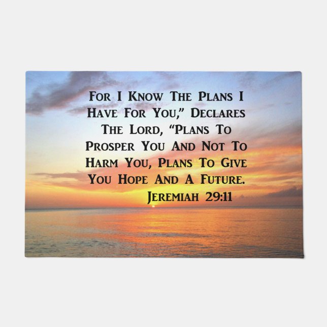 FELPUDO SERENE SUNRISE JEREMIAH 29:11 BIBLIA VERSE (Anverso)