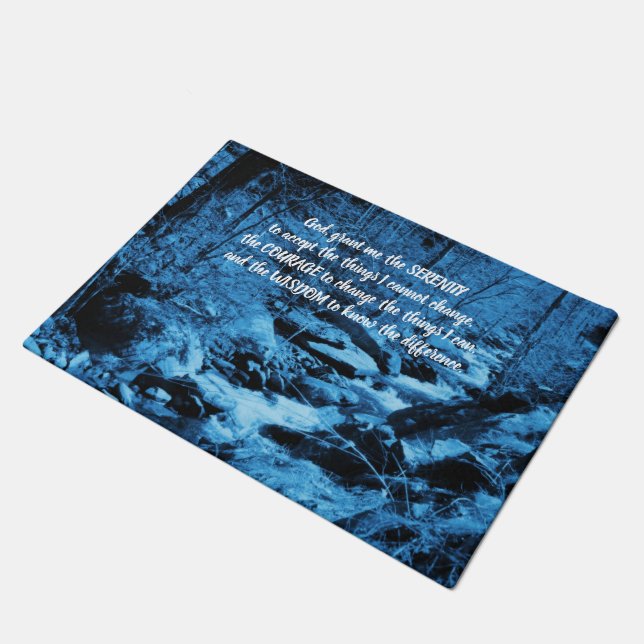 Felpudo Serenity Prayer Blue Flower Brook Inspirador (Angular)
