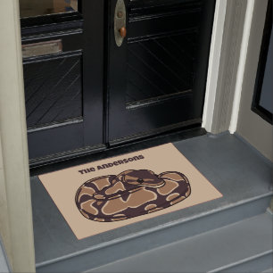 Felpudo Serpiente de Ball Python, marrón y tan personaliza