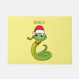 Felpudo Serpiente verde suave con personalizado de sombrer