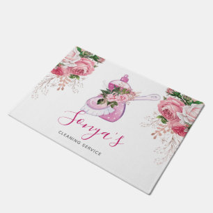 Felpudo Servicio de limpieza de acuarela Boquilla rosa