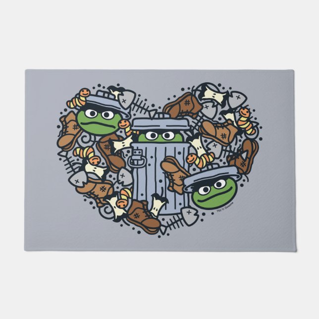 Felpudo Sésamo | Oscar el Corazón de Doodle de Grouch (Anverso)