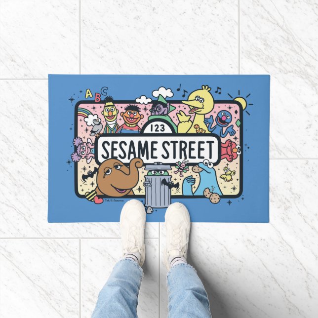 Felpudo Sésamo | Rótulo Sesame Pals Doodle (Interior)