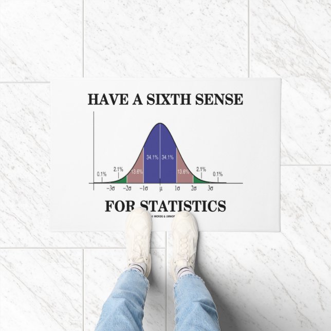 Felpudo Sexto Sentido Para Las Estadísticas Humor De Curva (Interior)