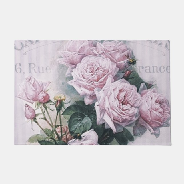 Felpudo shabby chic, desoupage, victoriano, moda francesa, (Anverso)