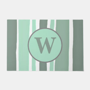 Felpudo Shabby Chic Green Stripe