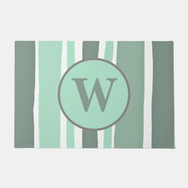 Felpudo Shabby Chic Green Stripe (Anverso)