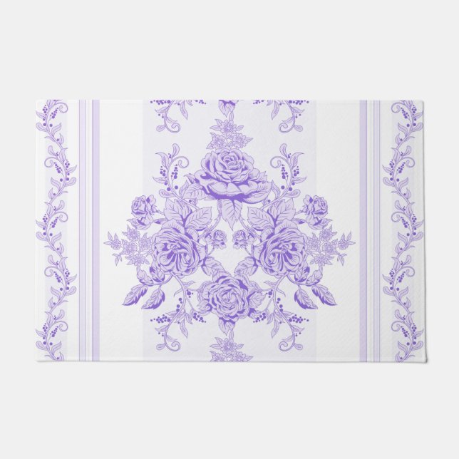 Felpudo Shabby chic,lavender,toile,pattern,floral,Victoria (Anverso)