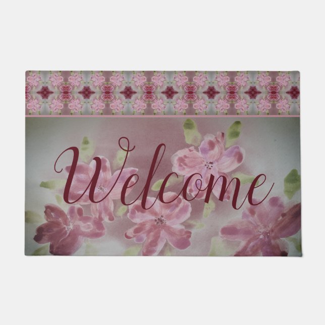 Felpudo Shabby Chic Pink Patterned (Anverso)
