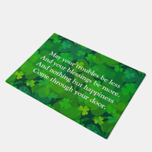 Felpudo Shamrock afortunado - Clovers por todas partes