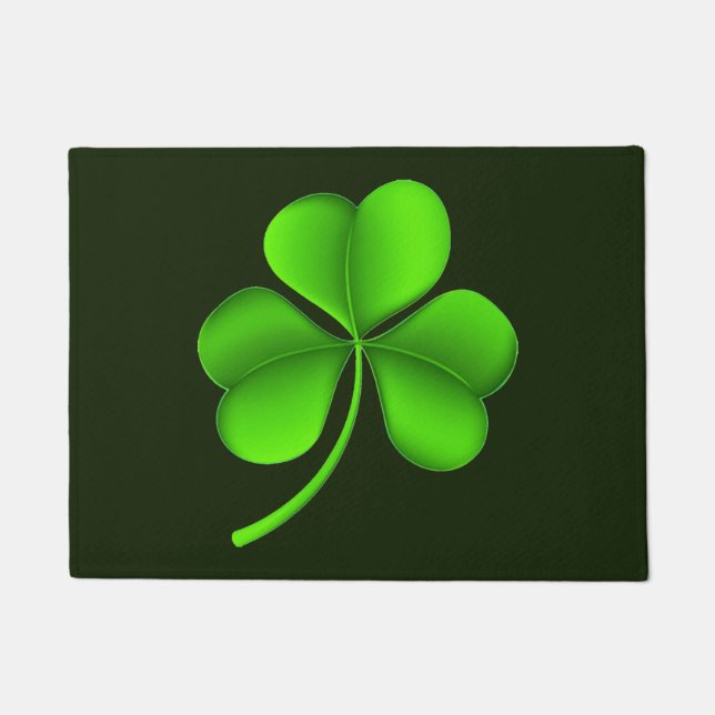 Felpudo Shamrock en un dmcnt verde oscuro (Anverso)