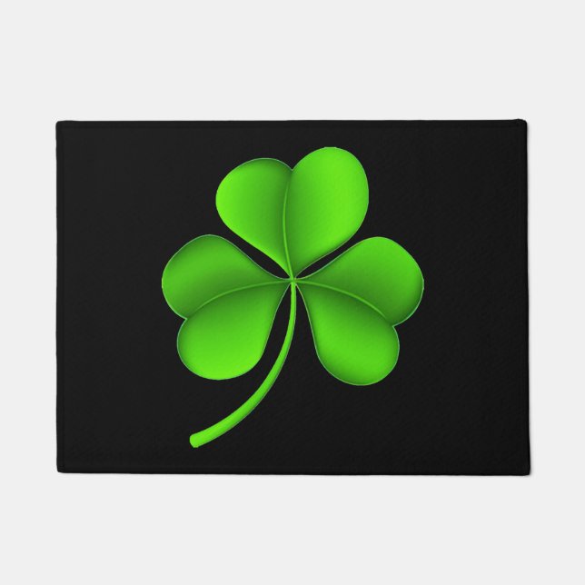 Felpudo Shamrock on Black Doormat cn (Anverso)