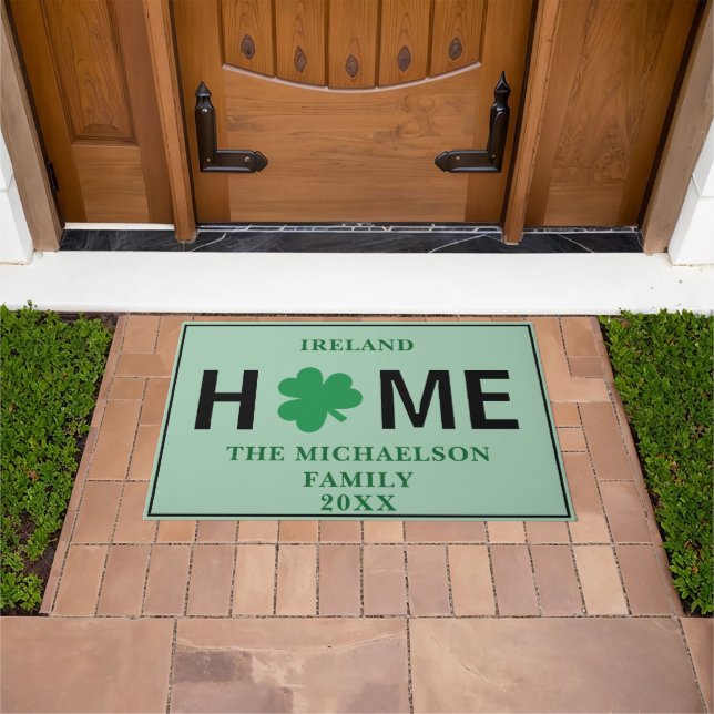 Felpudo Shamrock personalizado de Irlanda (Exterior)