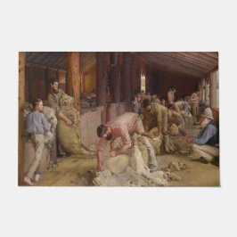 Felpudo Shearing the Rams (Arte Australiano) (Tom Roberts)