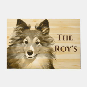 Felpudo Sheltie Collie Herd Dog agregar Nombre Doormat