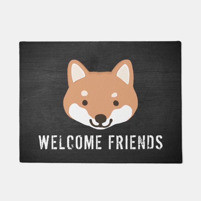 Felpudo Shiba Inu sonriente Personalizado Cute Dog (Anverso)