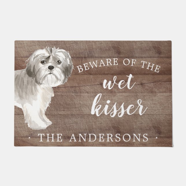 Felpudo Shih tzu.Dog Mat de puerta personalizada (Anverso)