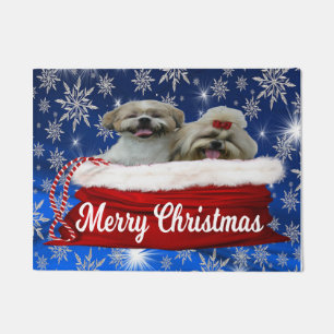 Felpudo Shih tzu Door Mat, Feliz Navidad