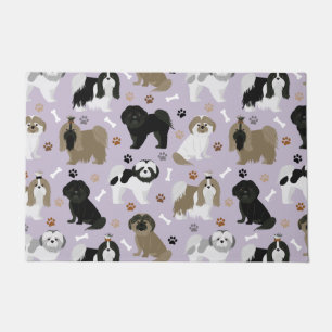 Felpudo Shih Tzu perros garabatos y huesos Doormat