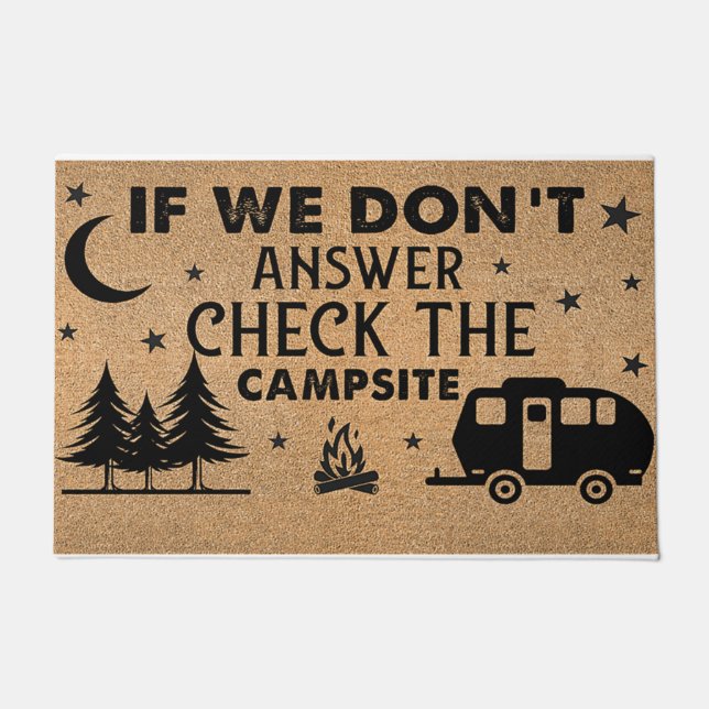 Felpudo Si no contestamos, revisa el camping Vintage (Anverso)