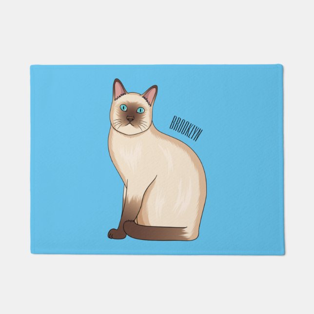 Felpudo Siamese cat cartoon illustration  (Anverso)
