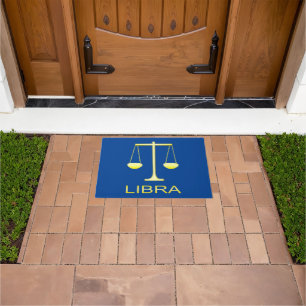 Felpudo Signo de estrella de balanzas de oro de Libra