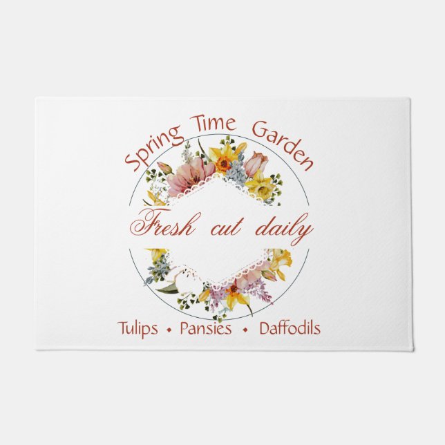 Felpudo Signo de jardín de primavera (Anverso)