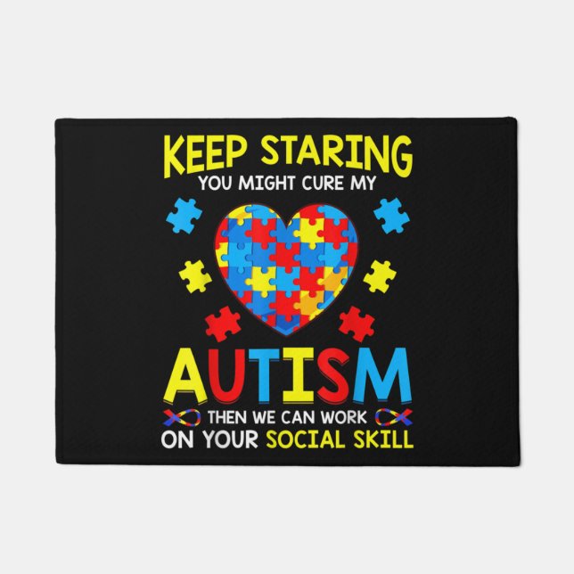 Felpudo Sigue Mirando Que Puedes Curar Mi Autismo (Anverso)