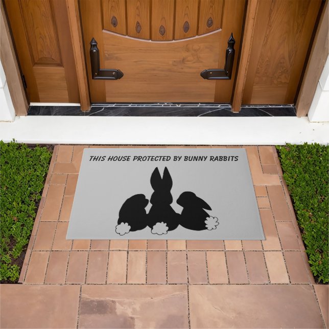 Felpudo Silhouette Bunny Rabbits Doormat (Exterior)