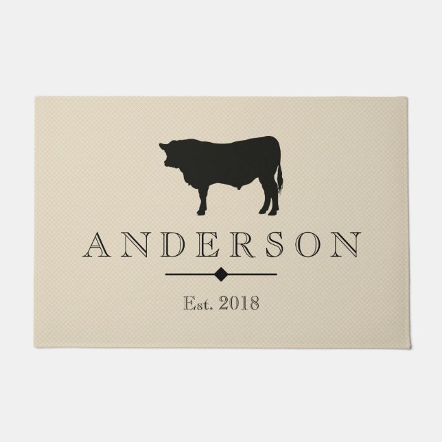 Felpudo Silhouette Rustic Black Bull| Personalizado (Anverso)