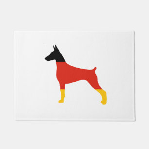 Felpudo silueta de bandera alemana doberman pinscher
