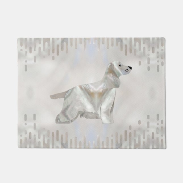 Felpudo Silueta de perlas de Cocker Spaniel (Anverso)