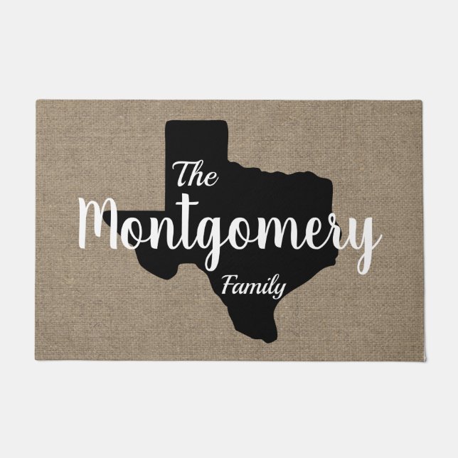 Felpudo Silueta de Tejas y falsas letras de la mano de la (Anverso)