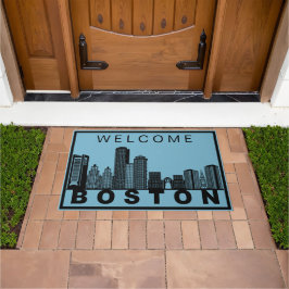 Felpudo Silueta del horizonte de Boston 