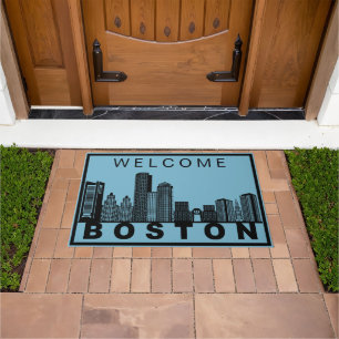 Felpudo Silueta del horizonte de Boston
